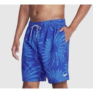 Speedo Men's Blue Swim Trunks Size Large Mesh Lining Pockets